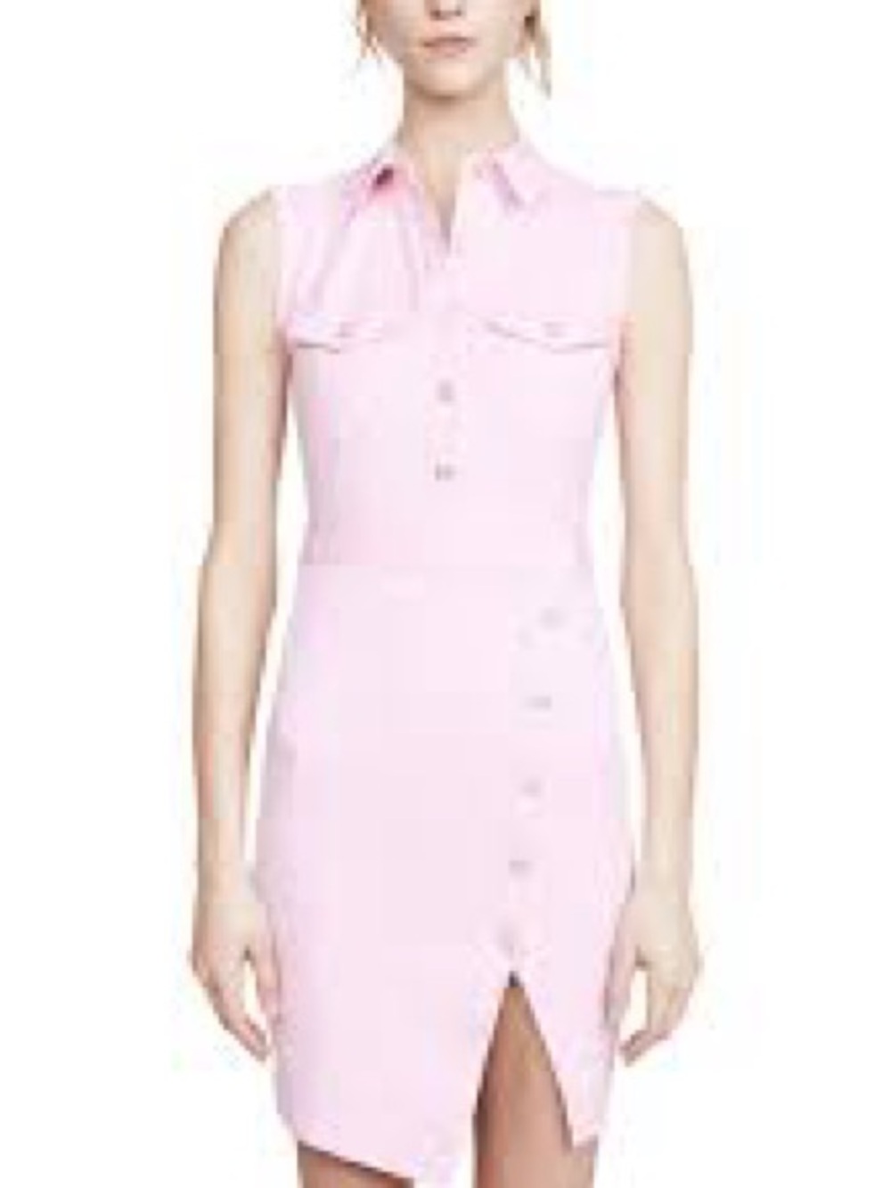 Veronica Beard Sleeveless‎ Light Pink Collared Midi Dress